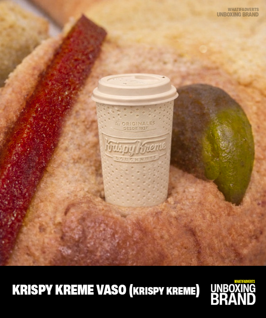 Vaso de Krispy Kreme como figura publicitaria dentro de una Rosca de Reyes – WhatIfAdverts, Unboxing Brand