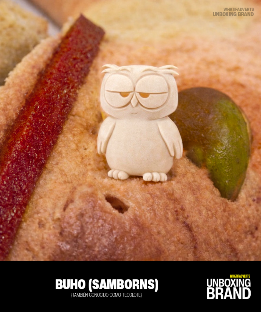 Tecolote como figura publicitaria dentro de una Rosca de Reyes – WhatIfAdverts, Unboxing Brand